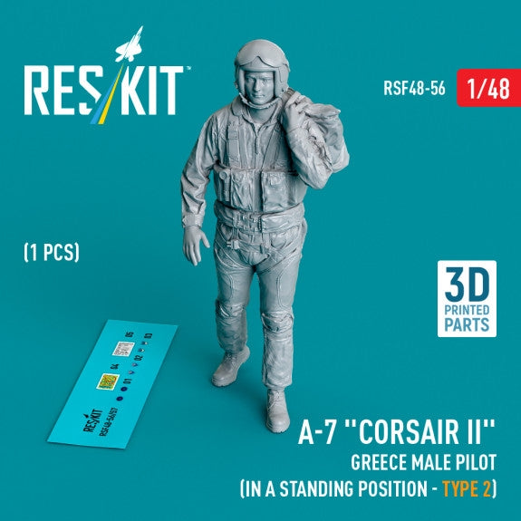 RESKIT RSF48-0056 A-7 "Corsair II" Greece male pilot (in a standing position - type 2) (1 pcs) (3D Printed) 1/48