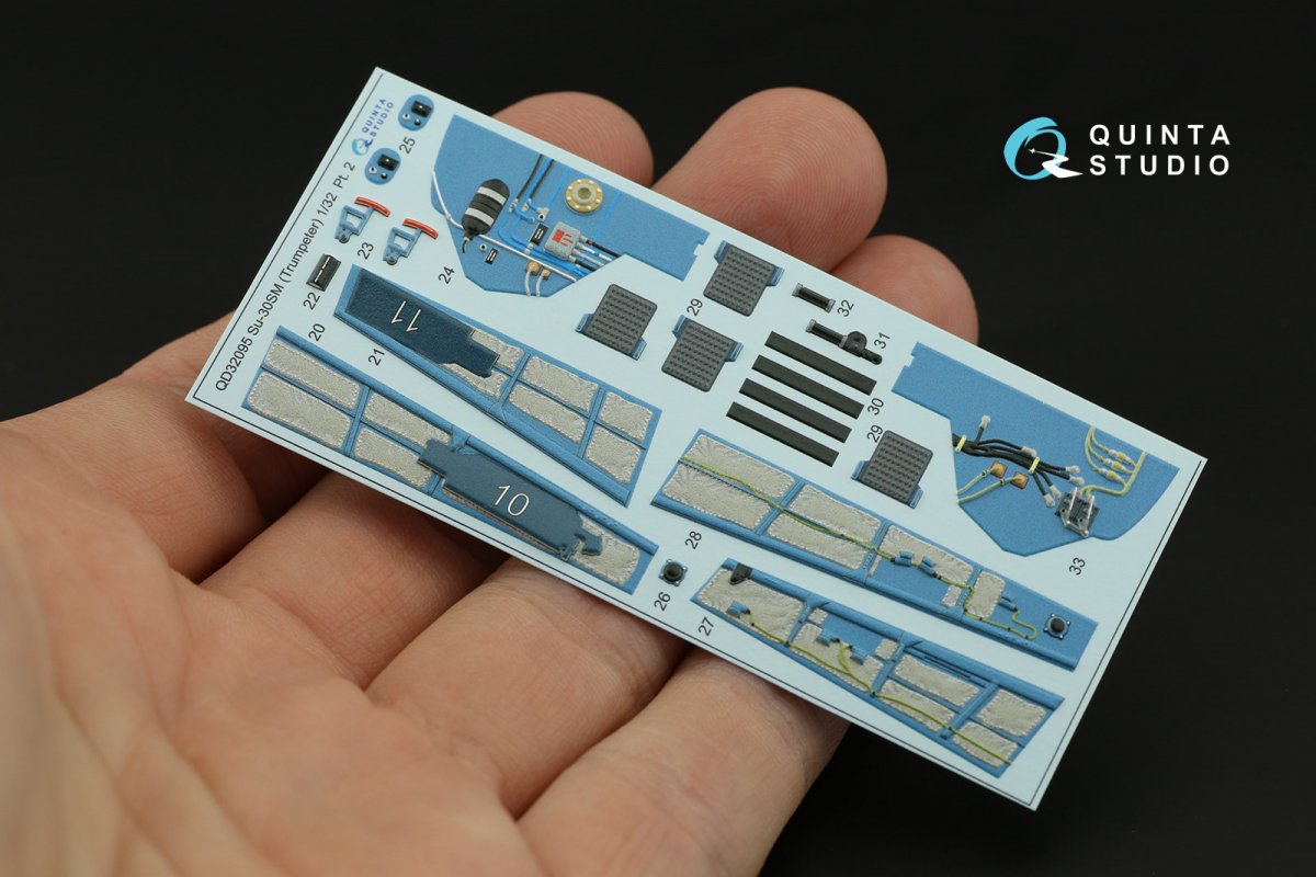 Intérieur imprimé en 3D et coloré sur papier décalcomanie Quinta Studio QD32095 Su-30SM (conversion pour Trumpeter Su-30MKK) 1/32  – image 6