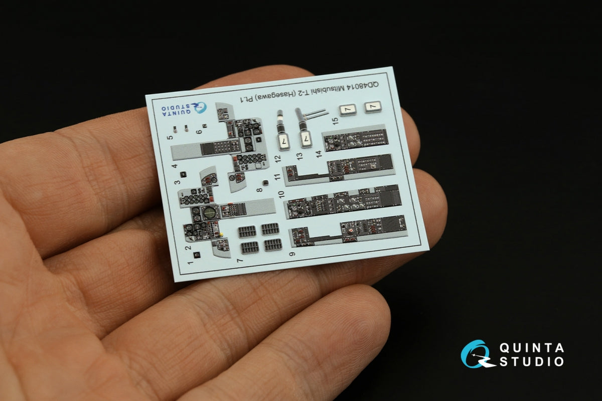 Quinta Studio QD48014 Mitsubishi T-2 3D-Printed colored Interior on decal paper (Hasegawa) 1/48 – image 4