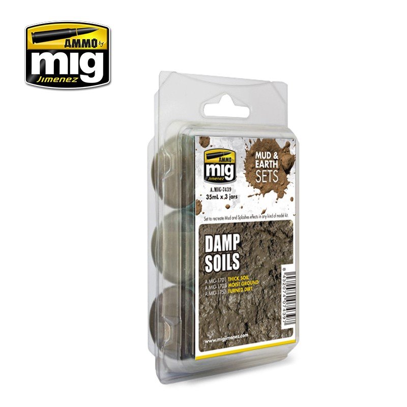 AMMO of Mig Jimenez 7439 DAMP SOILS 3x35ml – obrázek 2