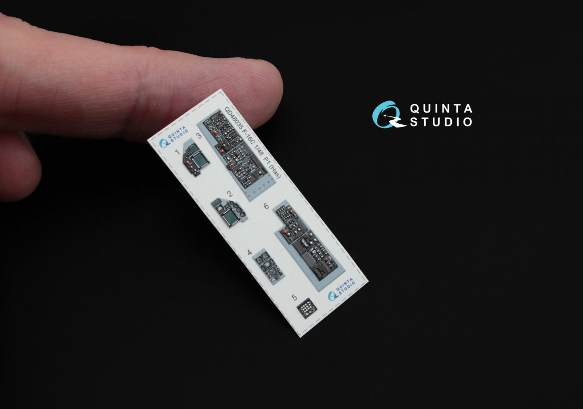 Quinta Studio QD48035 F-16С 3D-Printed &amp;amp; colored Interior on decal paper (for Hasegawa kit) 1/48 – immagine 4