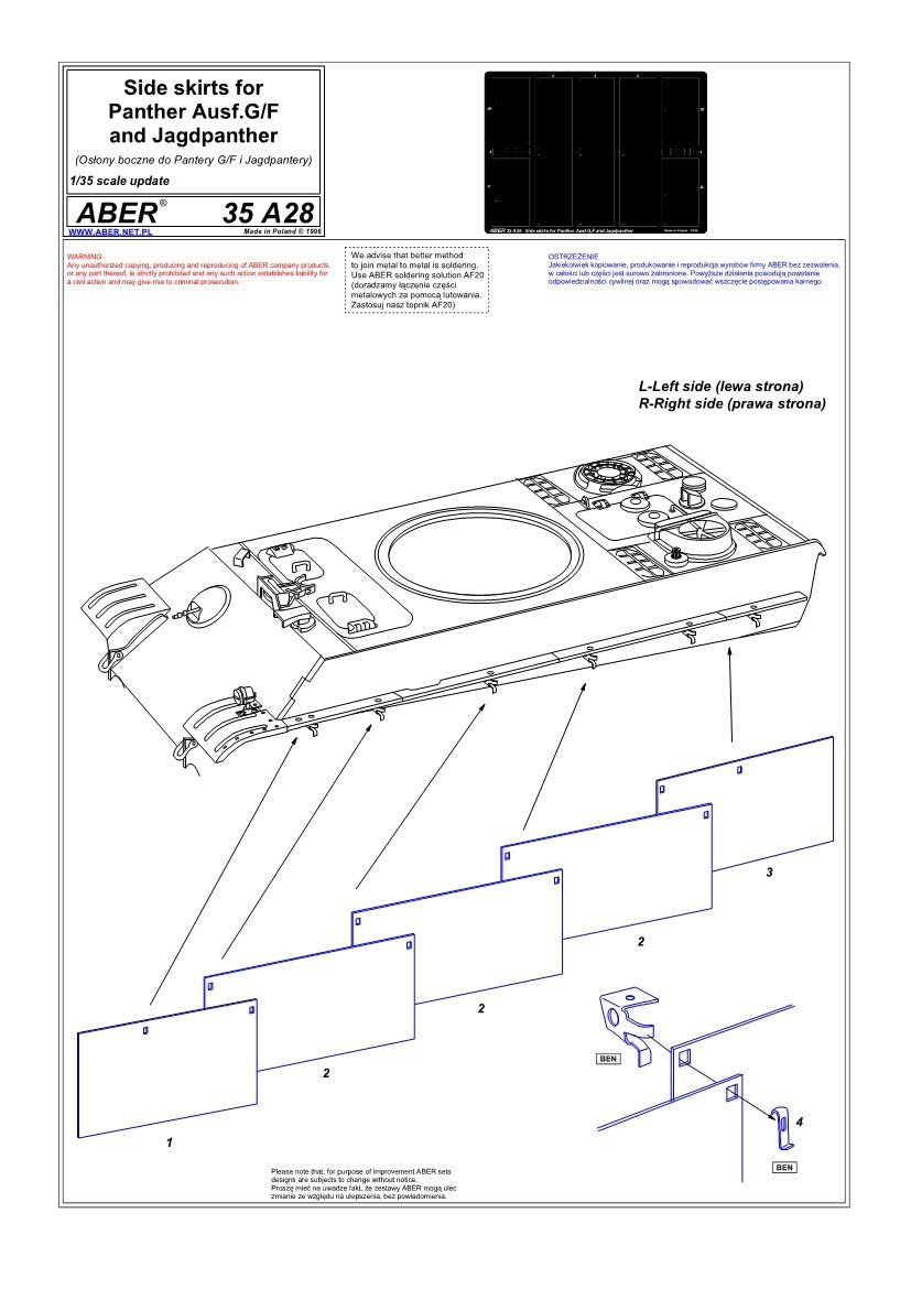 Aber 35A028 Side skirts for Panther Ausf.G and Jagdpanther – Bild 4
