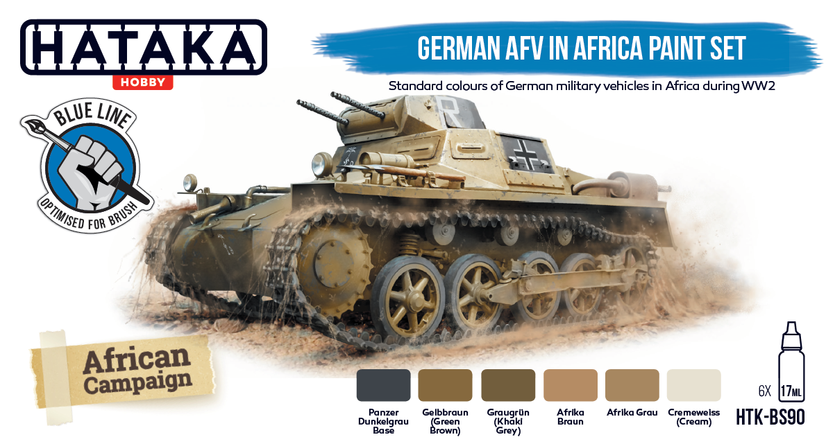 Hataka HTK-BS90 BLUE LINE – German AFV in Africa paint set (6x17ml) – image 2