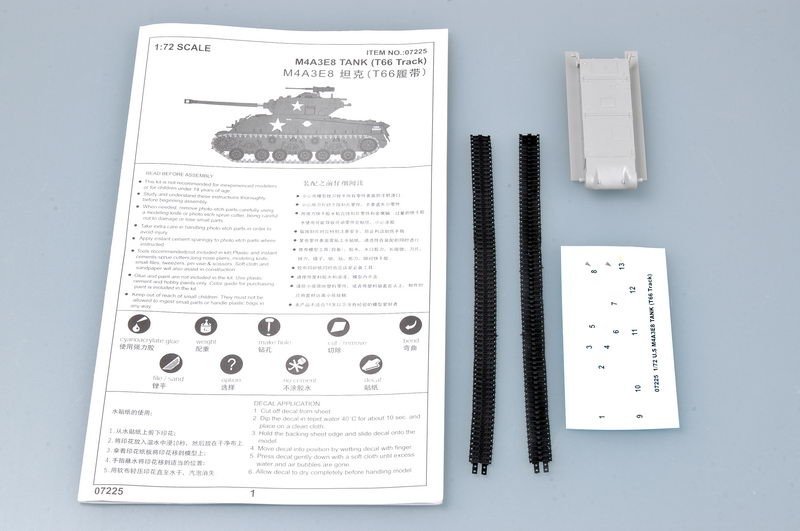 Trumpeter 07225 M4A3E8 TANK (T66 Track) 1/72 – imagen 4