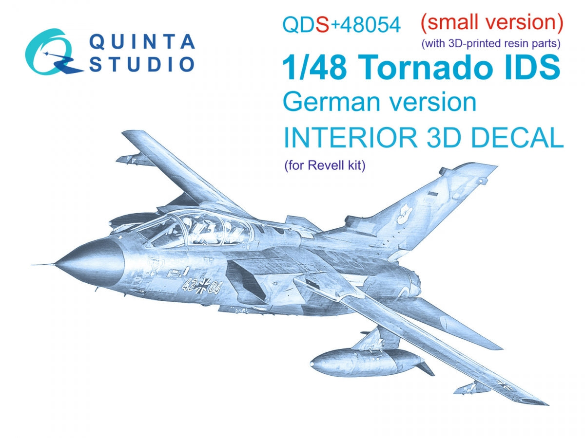 Quinta Studio QDS+48054 Tornado IDS German 3D-Printed &amp; colored Interior on decal paper (Revell) (small version) (with 3D-printed resin parts) 1/48