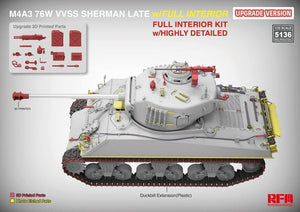 Rye Field Model 5136 M4A3 76W VVSS Sherman Late Upgrade Version Full Interior 1/35 – image 2