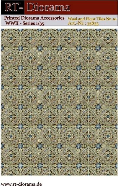 RT-Diorama 35833 Printed Accessories: Wall and Floor Tiles No.10 1/35