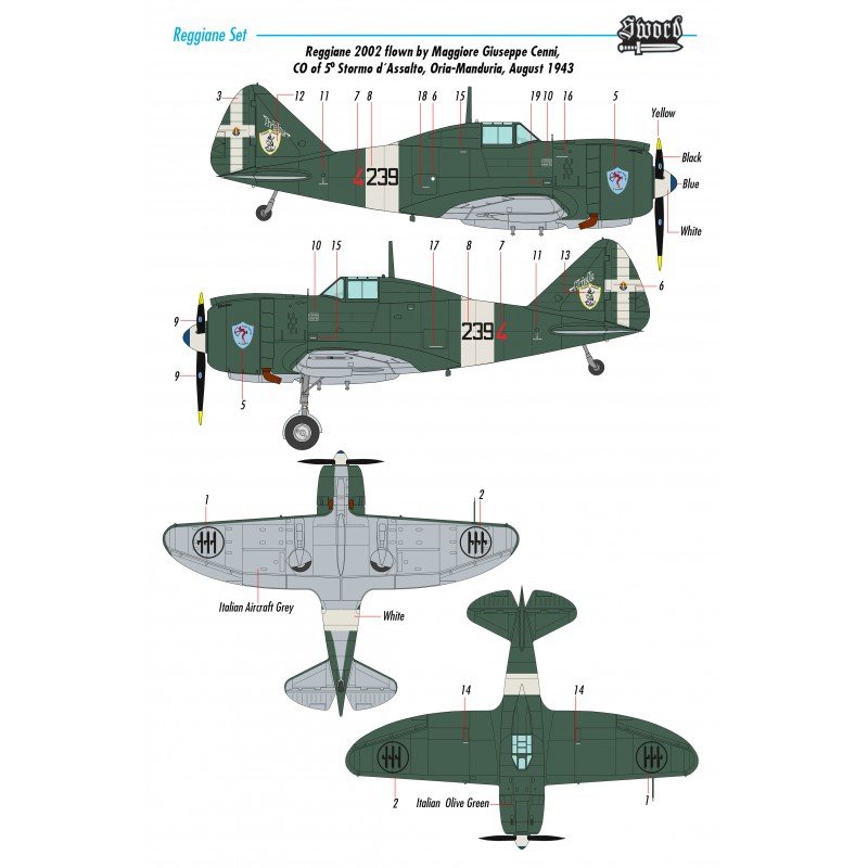 Sword 72110 Reggiane Fighter 6pcs 1/72 – zdjęcie 6