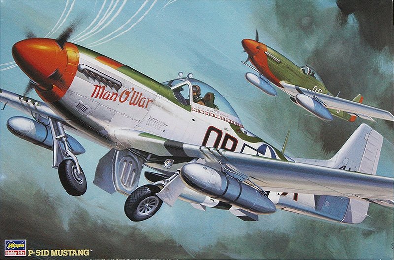 Maquette Tamiya à l'échelle 1/48 du P-51D Mustang et un petit vehicule Maquette Tamiya à l'échelle 1/48 du P-51D Mustang et un petit vehicule