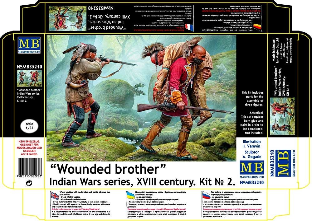 Master Box 35210 Wounded brother. Indian Wars series, 18th century. Kit No. 2 1/35 – immagine 2