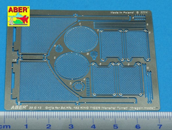 Aber 35G13 Grilles for german tank Sd.Kfz.182 King Tiger (Henshel Turret) 1/35 – zdjęcie 2
