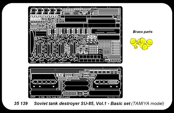 Aber 35139 Soviet SU-85 tank gun part 1 basic set (TAM) (1/35) – image 4
