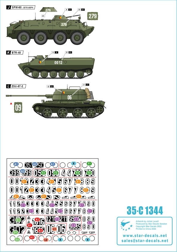Star Decals 35-C1344 DDR - NVA 3. Numéros et insignes de la Nationale Volksarmee est-allemande 1/35 – image 2
