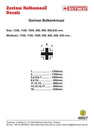 Techmod 48027 - German Luftwaffe Balkenkreuze 1/48 – imagen 2