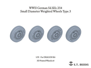 ET Model P35-103 WWII German Sd.Kfz.234 Small Diameter Weighted Wheels Type.3 1/35
