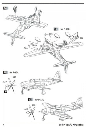 Dora Wings 14401 BELL P-63A P-63C KINGCOBRA Fighter DOUBLE KIT 1/144 – obrázek 4