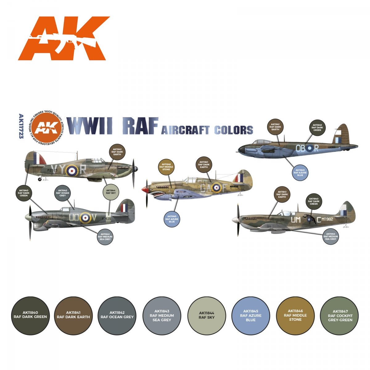 AK Interactive AK11723 WWII RAF AIRCRAFT COLORS 8x17 ml – image 2