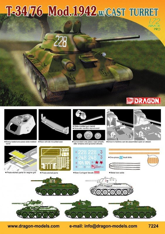 Dragon 7224 T-34/76 Mod.1942 1/72 – Bild 2