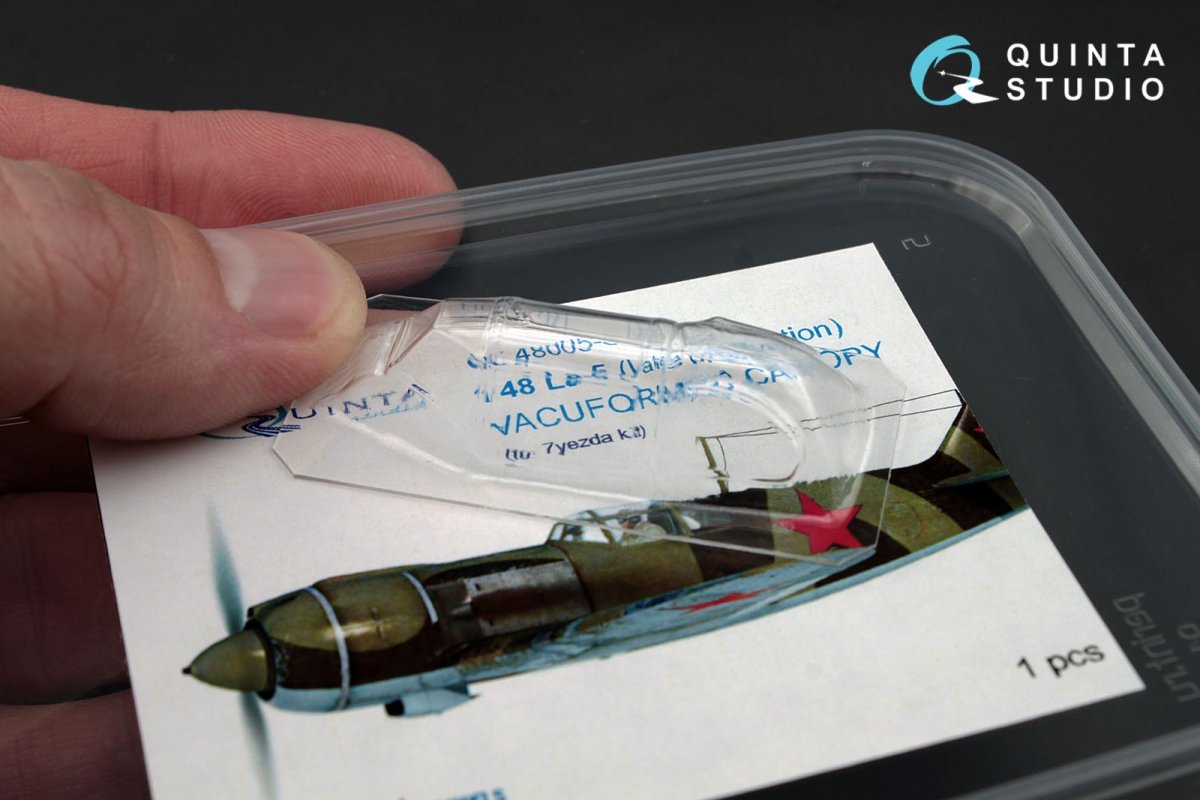 Quinta Studio QC48005-S La-5 vacuformed clear canopy 1 pcs (for Zvezda kit) 1/48 – obrázek 6