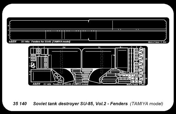 Aber 35140 Soviet SU-85 tank gun part 2 additional set of fenders (TAM) (1/35) – image 4