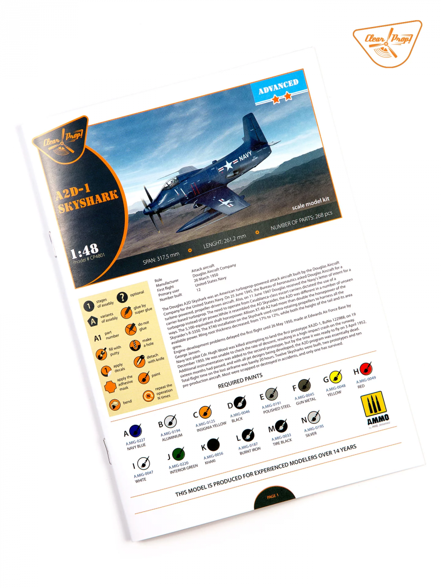 Clear Prop! CP4801 A2D-1 Skyshark ADVANCED KIT 1/48 – image 6
