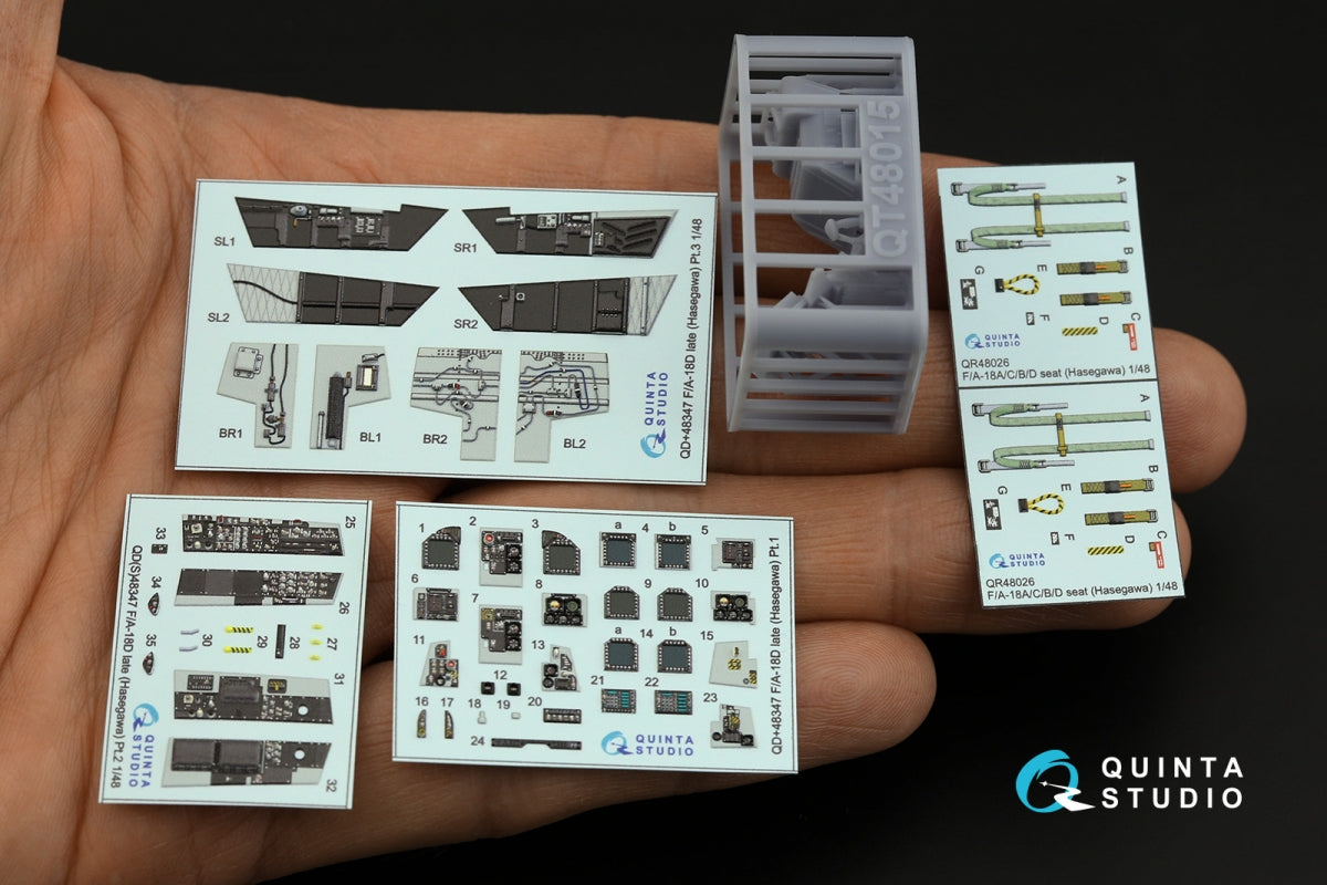 Quinta Studio QD+48347 FA-18D late 3D-Printed colored Interior on decal paper (Hasegawa) (with 3D-printed resin parts) 1/48 – image 3