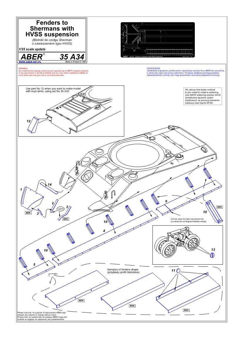 Aber 35A034 Fenders for erf with HVSS suspension (1/35) – Bild 4