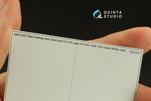 Quinta Studio QRV-033 Triple riveting rows (rivet size 0.20 mm, gap 0.8 mm, suits 1/32 scale), White color, total length 3.7 m/12 ft – image 3