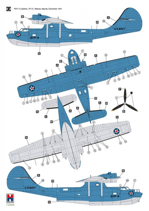 Hobby 2000 72083 Consolidated PBY-3 Catalina ( ACADEMY + CARTOGRAF + MASKI ) 1/72