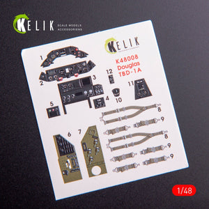 KELIK K48008 TBD-1A DOUGLAS INTERIOR 3D DECALS FOR GREAT WALL HOBBY KIT 1/48 – image 2