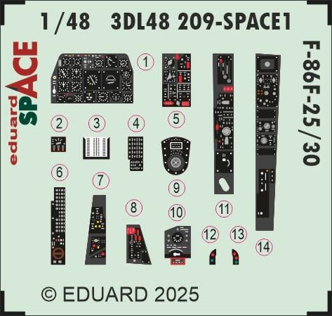 Eduard 3DL48209 F-86F-25/30 SPACE Airfix 1/48 – obrázek 3