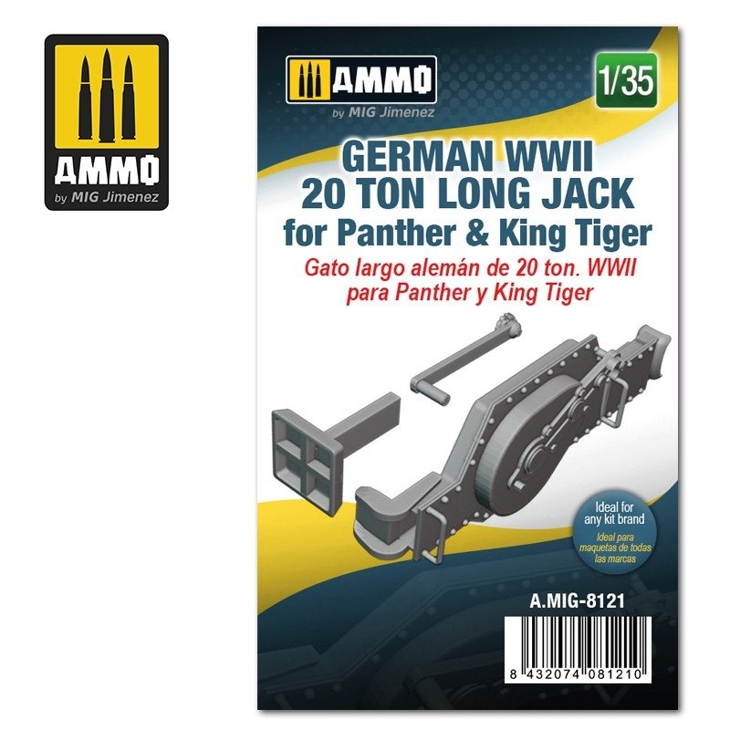 Ammo of Mig 8121 German WWII 20 tons Long Jack for Panther &amp; King Tiger 1/35