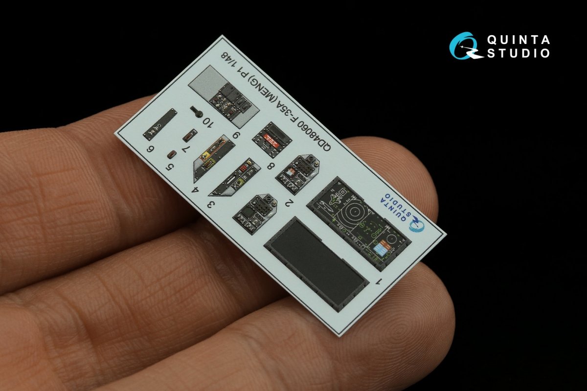 Quinta Studio QD48060 F-35A 3D-Printed &amp;amp; colored Interior on decal paper (Meng) 1/48 – Bild 10