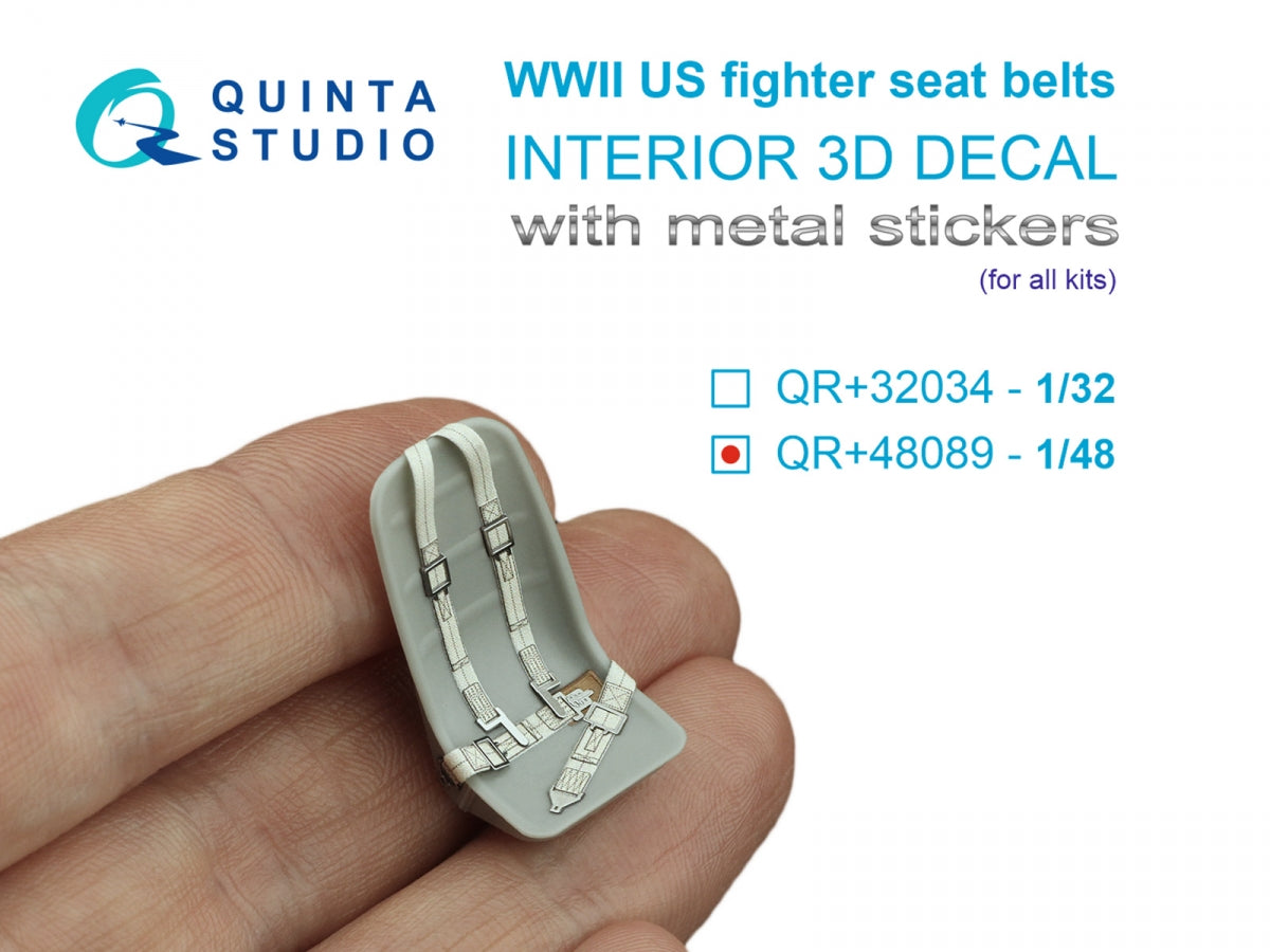 Quinta Studio QR+48089 WWII US seat belts (with metal buckles) (All kits) 1/48