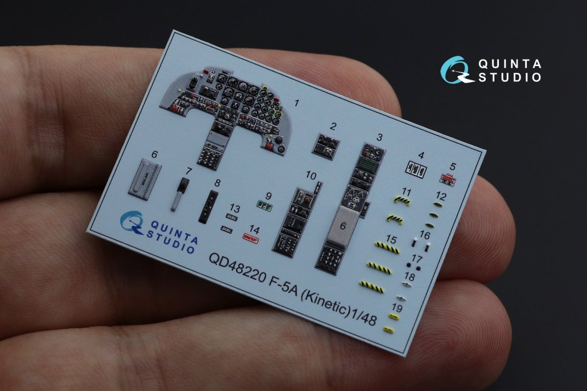 Quinta Studio QD48220 F-5A 3D-Printed &amp;amp; colored Interior on decal paper (Kinetic) 1/48 – image 3