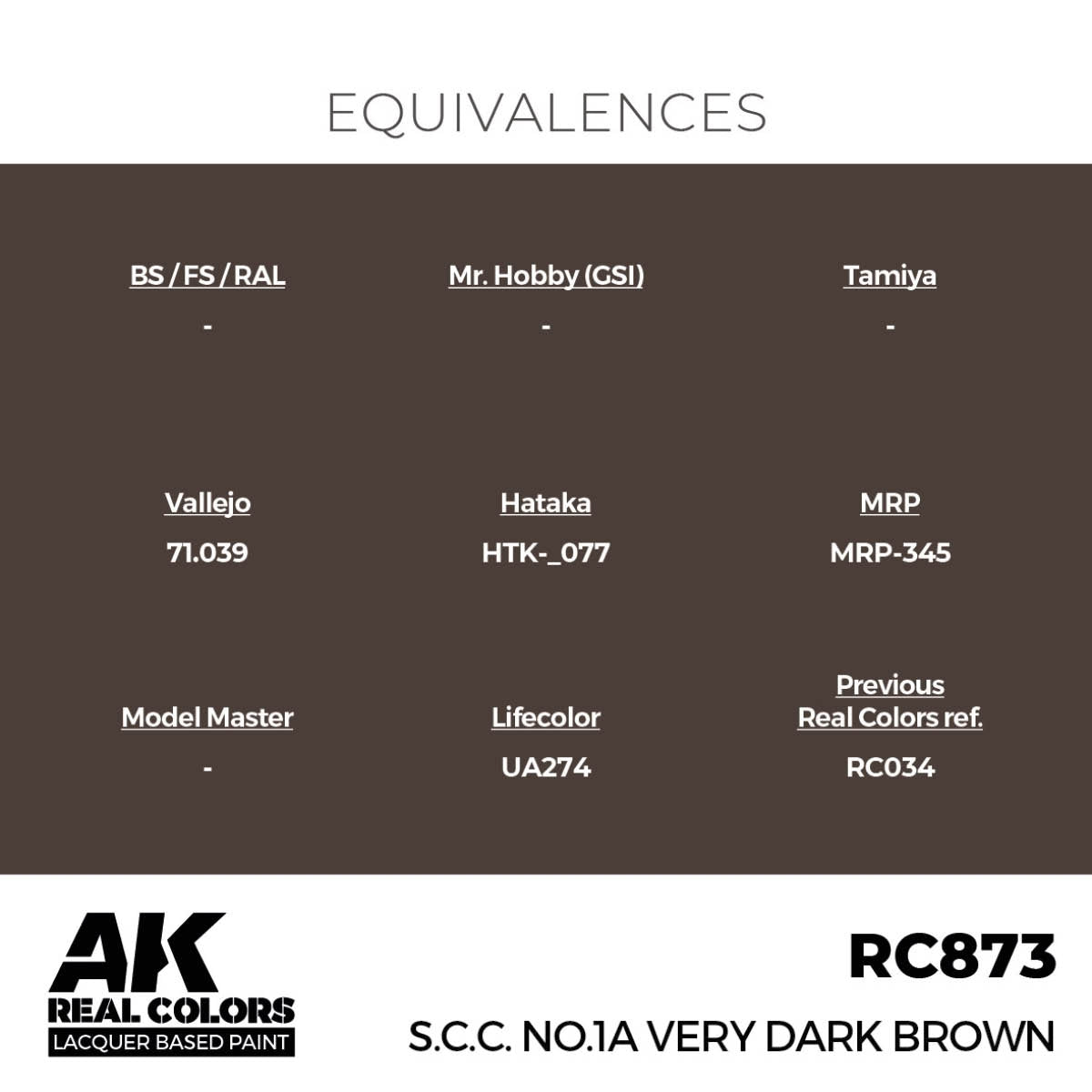 AK Interactive RC873 SCC No.1A Very Dark Brown 17 ml – image 3