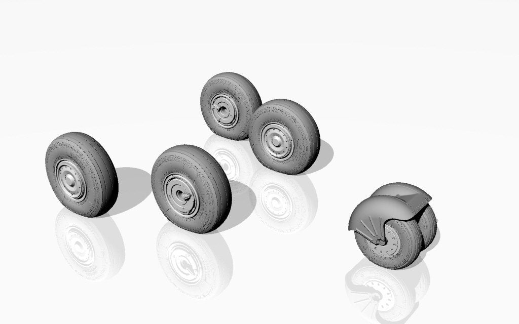 Armory Models AW48026 Mikoyan MiG-31 Foxhound wheels w/ weighted tires 1/48 – image 2