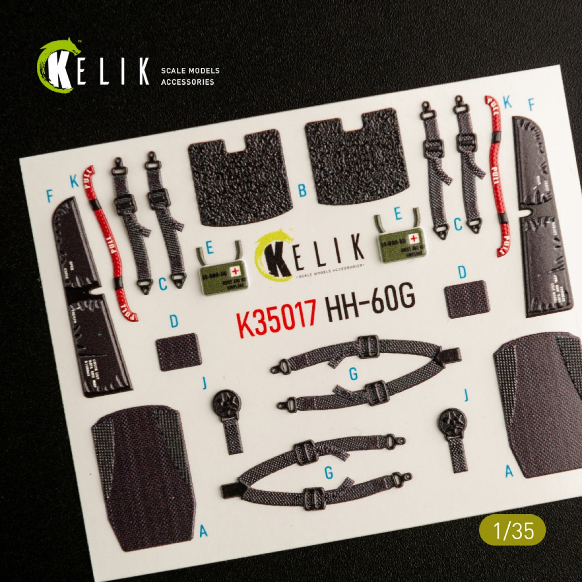KELIK K35017 HH-60G PAVE HAWK INTERIOR 3D DECALS FOR KITTY HAWK KIT 1/35 – Bild 4