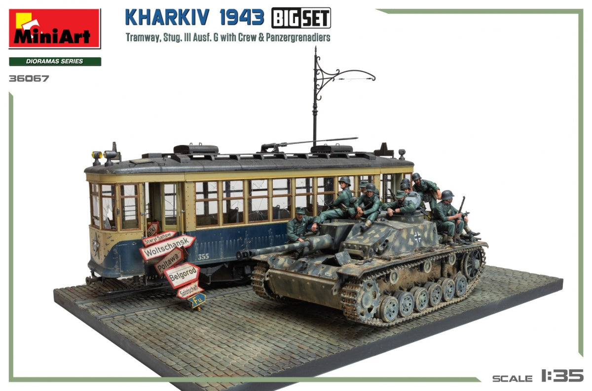 Miniart 36067 Kharkiv 1943: Tram &amp;amp; Stug. III Ausf. G w/Crew. BIG SET 1/35 – image 4