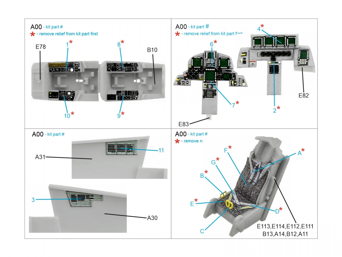 Quinta Studio QD72110 F-15E 3D-Printed &amp;amp; colored Interior on decal paper (Revell) 1/72 – image 2