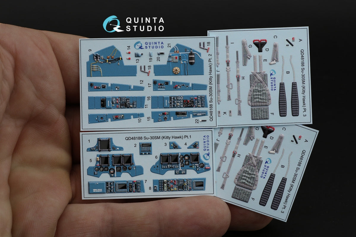 Quinta Studio QD48188 Su-30SM 3D-Printed colored Interior on decal paper (for KittyHawk kit) 1/48 – Bild 2
