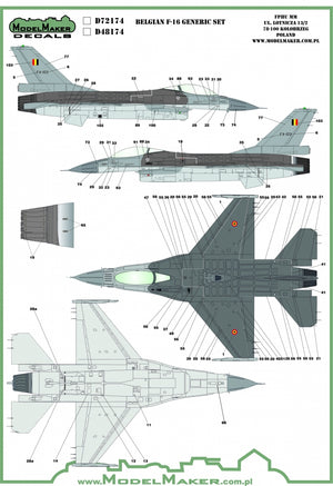 ModelMaker Decals D48174 Belgian f-16 insignias &amp;amp; stencils-generic set 1/48 – image 2