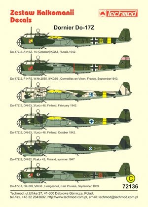 Techmod 72136 - Dornier Do 17Z 1/72 – obrázek 2