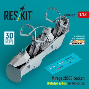 RESKIT RSU48-0459 Mirage 2000B cockpit (Detailed edition) for Kinetic kit (3D Printed) 1/48