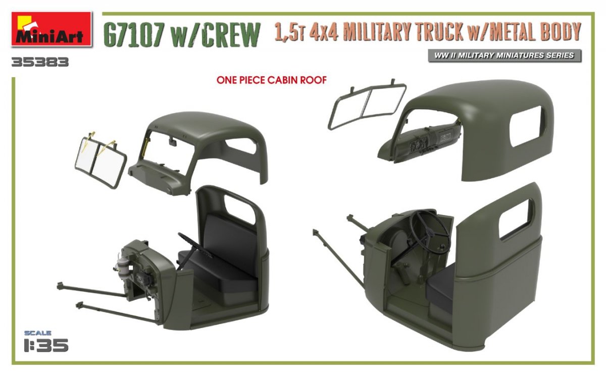 MiniArt 35383 G7107 w/CREW 1.5t 4X4 CARGO TRUCK w/METAL BODY 1/35 – Bild 8