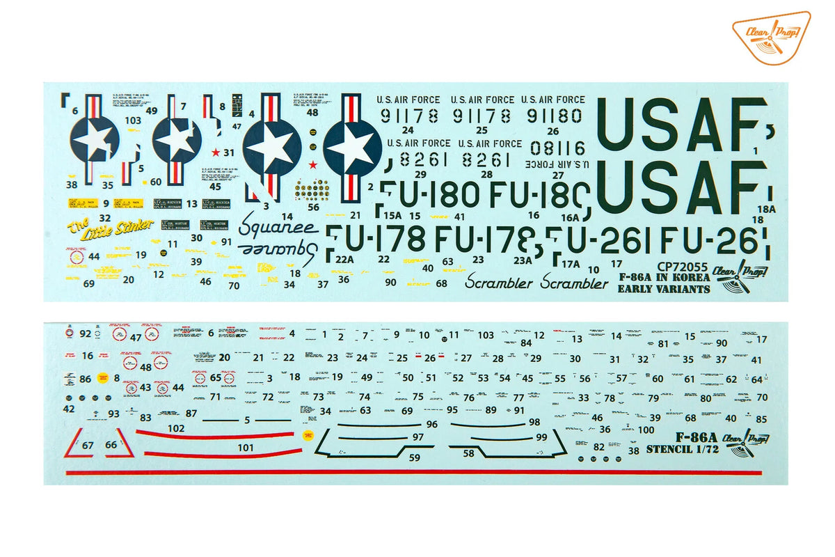 Clear Prop! CP72055 North American F 86 A Sabre in Korea - Early Variants (Advanced Kit) – obrázek 22