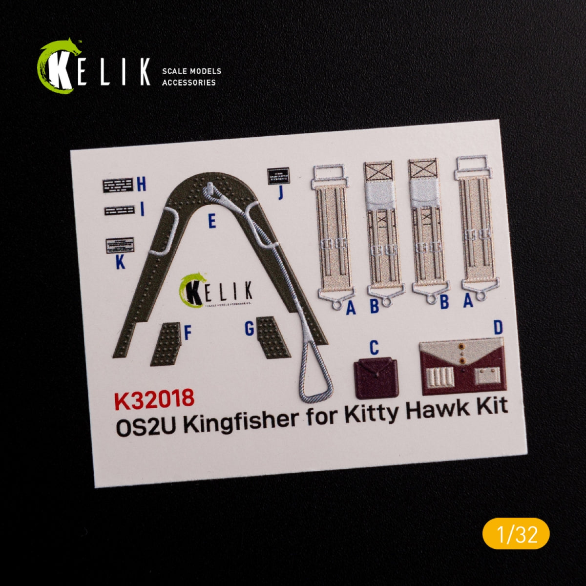 KELIK K32018 OS2U Kingfisher - Interior 3D Decal for Kitty Hawk/Zimi models kit 1/32 – Bild 2