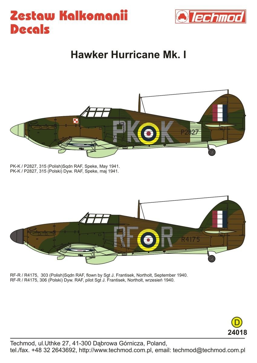 Techmod 24018 Hawker Hurricane Mk.Ic 1/24 – image 2