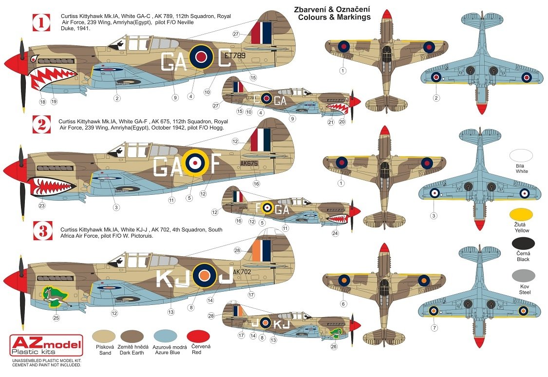 AZ Model AZ7693 Kittyhawk Mk.Ia “RAF/SAAF” 1/72 – Bild 2
