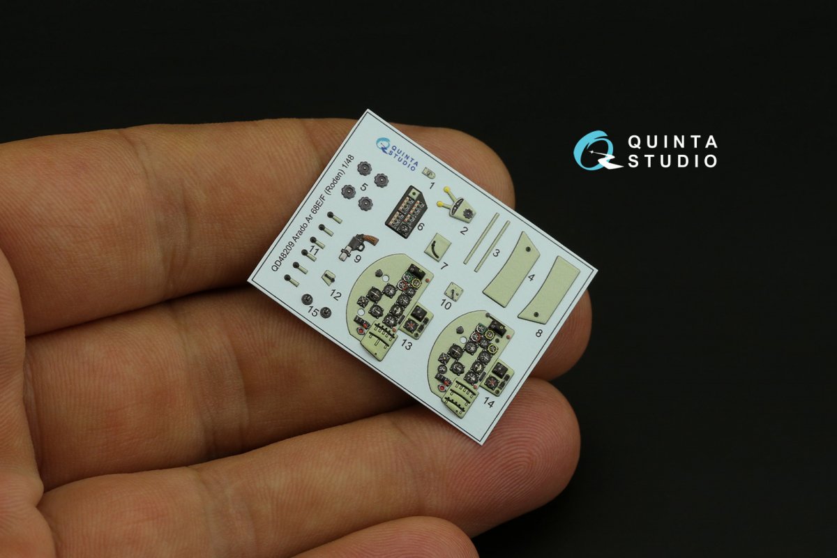 Quinta Studio QD48209 Arado Ar 68 E/F 3D-Printed &amp;amp; colored Interior on decal paper (Roden) 1/48 – image 3
